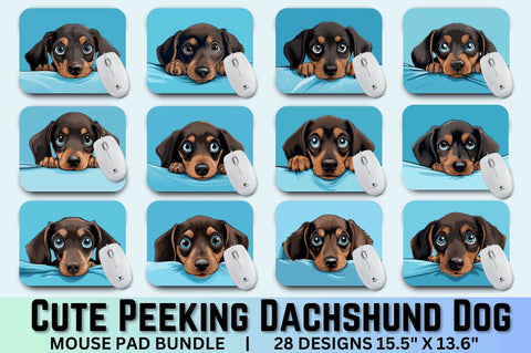 Cute Peeking Dog mouse pad Bundle Sublimation Regulrcrative 