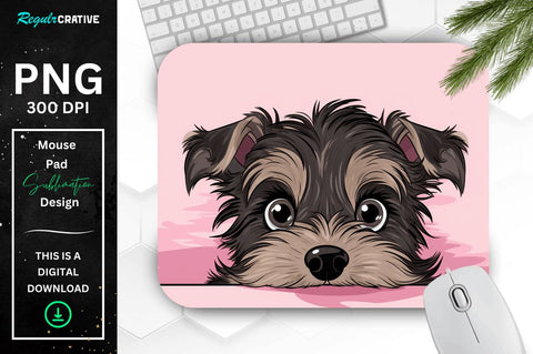 Cute Peeking Dog mouse pad Bundle Sublimation Regulrcrative 