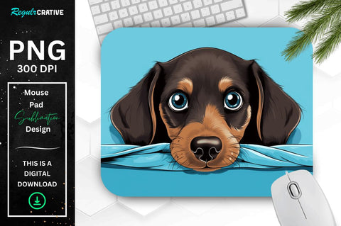 Cute Peeking Dog mouse pad Bundle Sublimation Regulrcrative 