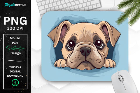 Cute Peeking Dog mouse pad Bundle Sublimation Regulrcrative 