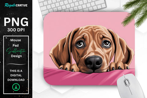 Cute Peeking Dog mouse pad Bundle Sublimation Regulrcrative 
