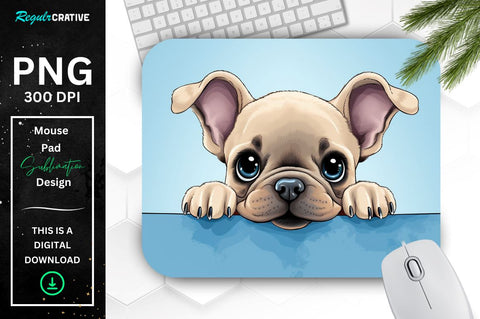 Cute Peeking Dog mouse pad Bundle Sublimation Regulrcrative 
