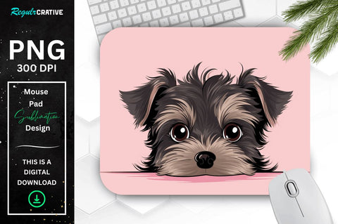 Cute Peeking Dog mouse pad Bundle Sublimation Regulrcrative 