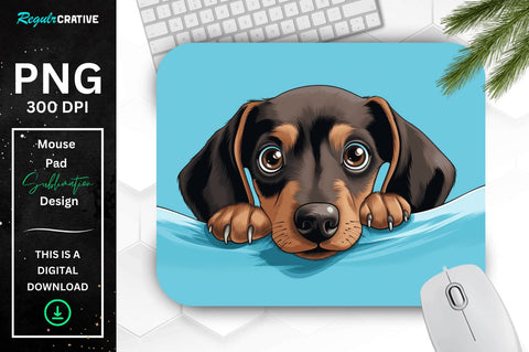 Cute Peeking Dog mouse pad Bundle Sublimation Regulrcrative 
