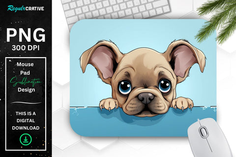 Cute Peeking Dog mouse pad Bundle Sublimation Regulrcrative 