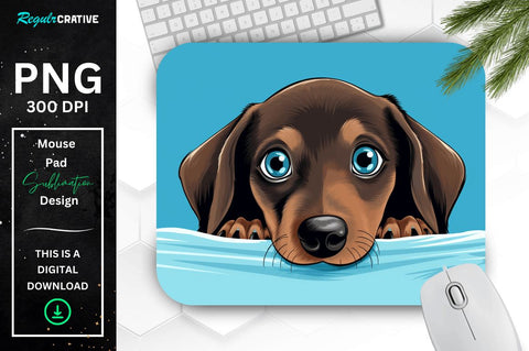 Cute Peeking Dog mouse pad Bundle Sublimation Regulrcrative 
