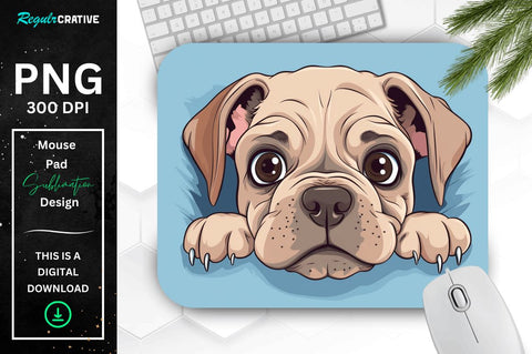 Cute Peeking Dog mouse pad Bundle Sublimation Regulrcrative 