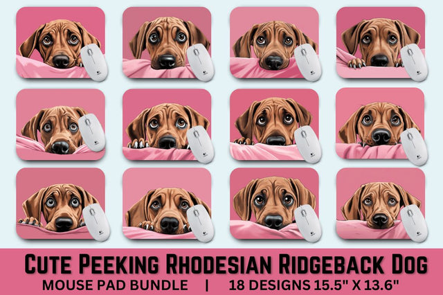 Cute Peeking Dog mouse pad Bundle Sublimation Regulrcrative 