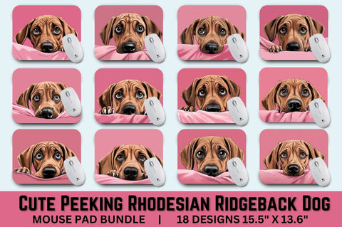 Cute Peeking Dog mouse pad Bundle Sublimation Regulrcrative 