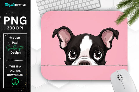 Cute Peeking Dog mouse pad Bundle Sublimation Regulrcrative 
