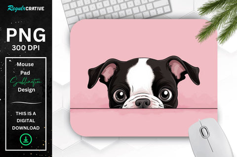 Cute Peeking Dog mouse pad Bundle Sublimation Regulrcrative 