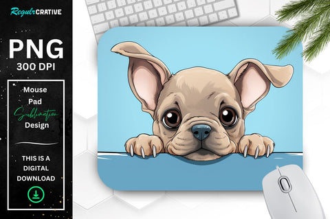 Cute Peeking Dog mouse pad Bundle Sublimation Regulrcrative 