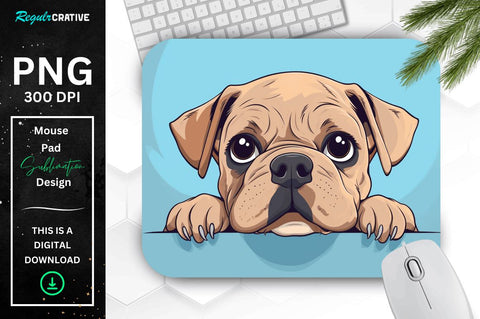 Cute Peeking Dog mouse pad Bundle Sublimation Regulrcrative 