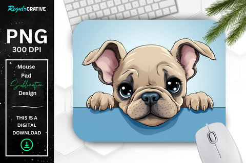 Cute Peeking Dog mouse pad Bundle Sublimation Regulrcrative 
