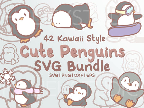 Cute Penguin SVG Design Set SVG HalieKStudio 