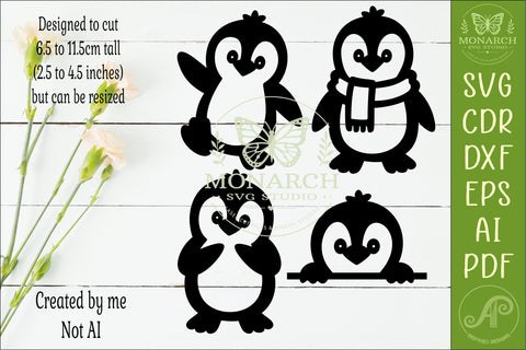Cute Penguin SVG. Penguin Silhouettes for Christmas 1 SVG APInspireddesigns 