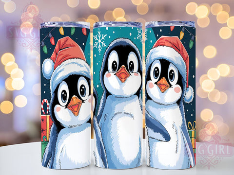 Cute Penguin Tumbler, Christmas Penguin, PNG Wrap, Sublimation Art, Holiday Drinkware, Winter Decor, Adorable Gifts, Festive Design Sublimation SvggirlplusArt 
