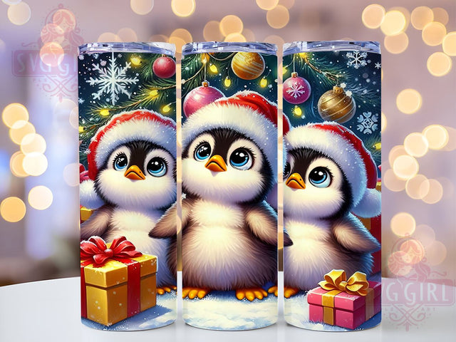 Cute Penguin Tumbler, Christmas Penguin, PNG Wrap, Sublimation Art, Holiday Drinkware, Winter Decor, Adorable Gifts, Festive Design Sublimation SvggirlplusArt 