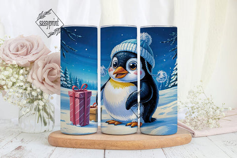 Cute Penguin Winter Gifts Tumbler Wrap Sublimation sassyprint 