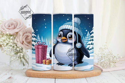 Cute Penguin Winter Gifts Tumbler Wrap Sublimation sassyprint 