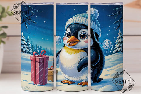 Cute Penguin Winter Gifts Tumbler Wrap Sublimation sassyprint 