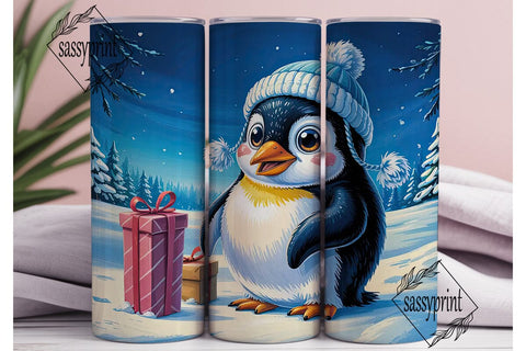 Cute Penguin Winter Gifts Tumbler Wrap Sublimation sassyprint 