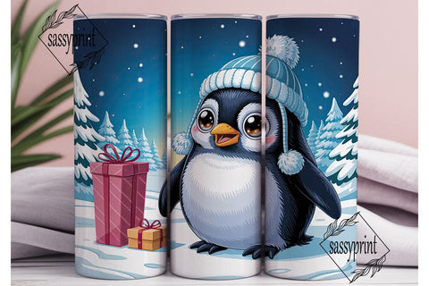Cute Penguin Winter Gifts Tumbler Wrap Sublimation sassyprint 