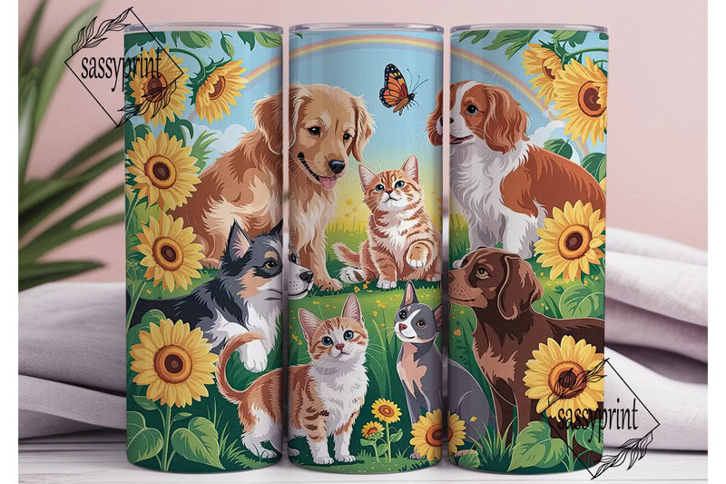 Cute Pets 20oz Tumbler Wrap Sublimation sassyprint 