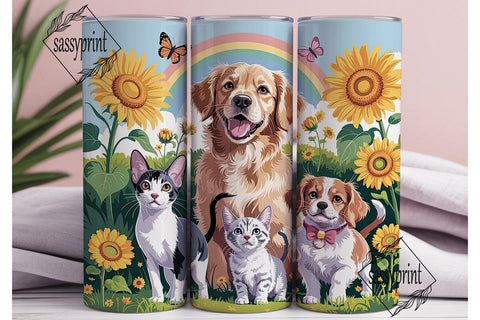 Cute Pets 20oz Tumbler Wrap Sublimation sassyprint 