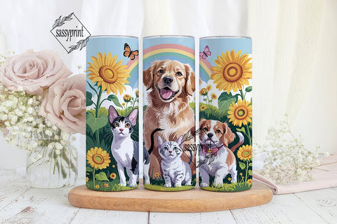 Cute Pets 20oz Tumbler Wrap Sublimation sassyprint 