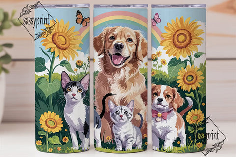 Cute Pets 20oz Tumbler Wrap Sublimation sassyprint 