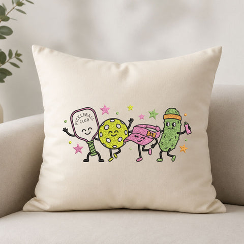 Cute Pickleball Club Machine Embroidery Design – Pickle Paddle Ball Cartoon Embroidery File Embroidery/Applique DESIGNS PatternFeed8 