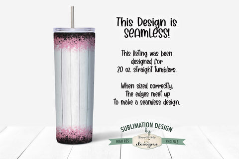 Cute Pig with Sunflowers 20oz Seamless Tumbler Wrap Sublimation Ewe-N-Me Designs 