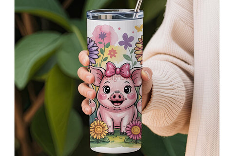 Cute Piggies 20oz Tumbler Wrap Sublimation DesignSVG 