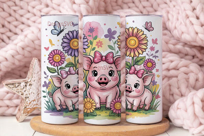Cute Piggies 20oz Tumbler Wrap Sublimation DesignSVG 