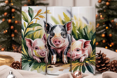 Cute Piglets 20oz Tumbler Wrap Sublimation DesignSVG 