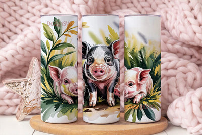 Cute Piglets 20oz Tumbler Wrap Sublimation DesignSVG 