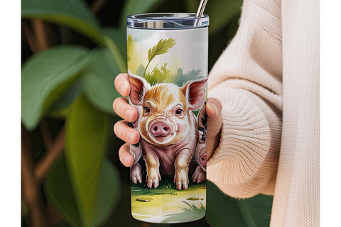 Cute Piglets 20oz Tumbler Wrap Sublimation DesignSVG 