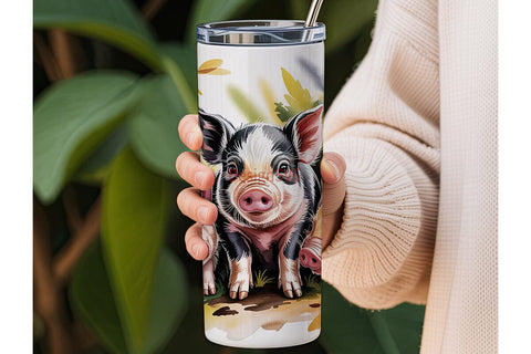 Cute Piglets 20oz Tumbler Wrap Sublimation DesignSVG 