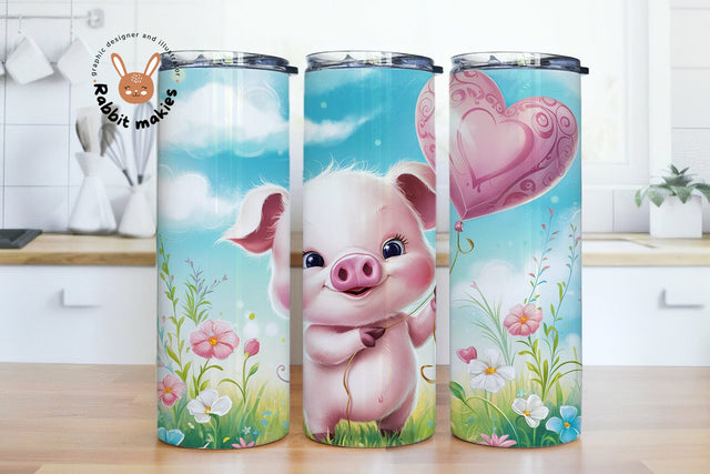Cute Pigs Tumbler Designs for 20oz Tumbler Watercolour Pig Sublimation Designs Digital Download Cute Farm Animals Design Sublimation Rabbitmakies 
