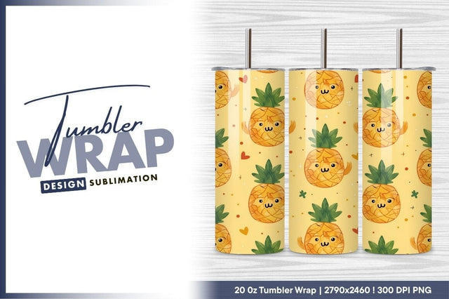 Cute Pineapple Seamless Pattern With Yellow Background Sublimation Regulrcrative 