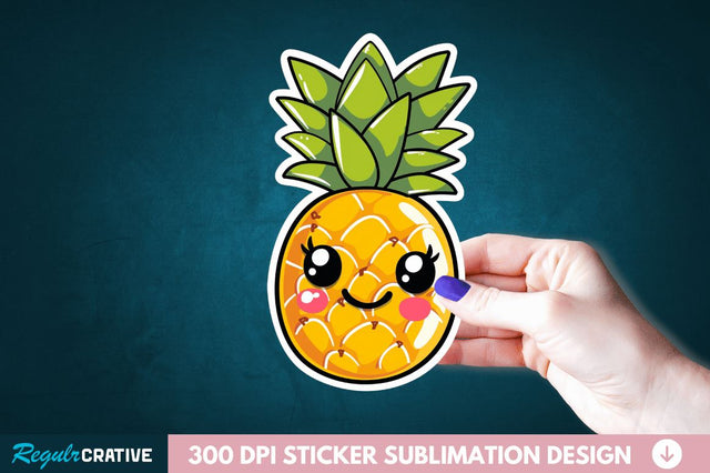Cute Pineapple Sticker Clipart Sublimation Regulrcrative 