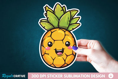 Cute Pineapple Sticker Clipart Sublimation Regulrcrative 