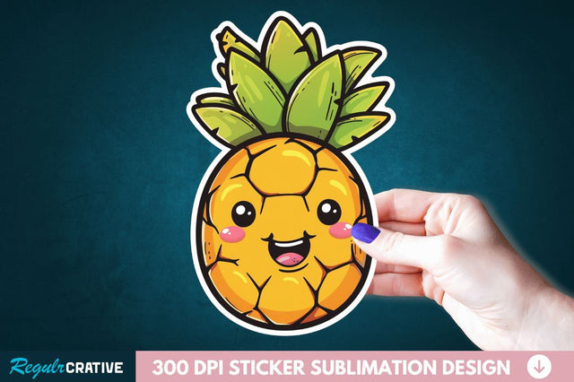 Cute Pineapple Sticker Clipart Sublimation Regulrcrative 