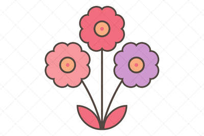 Cute Pink And Purple Flower Plant Illustration Sublimation Karma Genie Graphics 