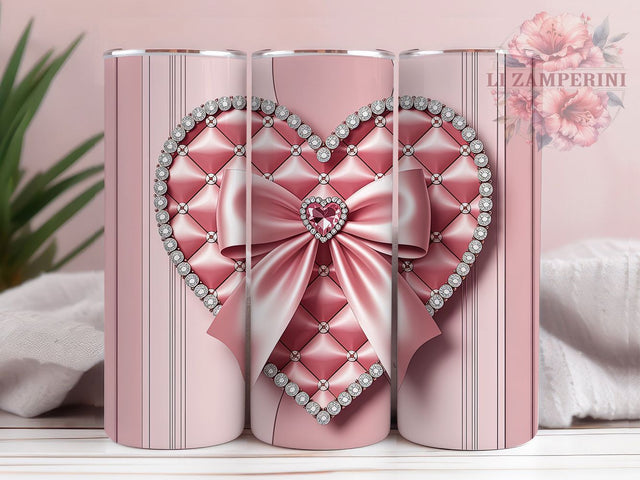 Cute Pink Bow Tumbler, Cute Girly Tumbler, Stylish 20oz Wrap, Sublimation Design, Trendy Gift Idea, Girly Bow Wrap, Pink Girly Tumbler Sublimation Li Zamperini 