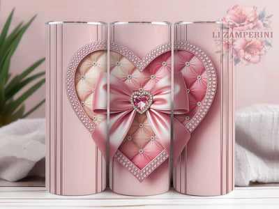 Cute Pink Bow Tumbler, Cute Girly Tumbler, Stylish 20oz Wrap, Sublimation Design, Trendy Gift Idea, Girly Bow Wrap, Pink Girly Tumbler Sublimation Li Zamperini 
