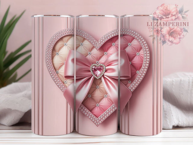 Cute Pink Bow Tumbler, Cute Girly Tumbler, Stylish 20oz Wrap, Sublimation Design, Trendy Gift Idea, Girly Bow Wrap, Pink Girly Tumbler Sublimation Li Zamperini 
