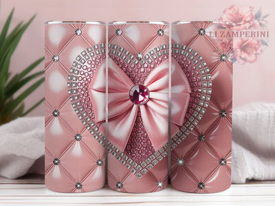 Cute Pink Bow Tumbler, Cute Girly Tumbler, Stylish 20oz Wrap, Sublimation Design, Trendy Gift Idea, Girly Bow Wrap, Pink Girly Tumbler Sublimation Li Zamperini 