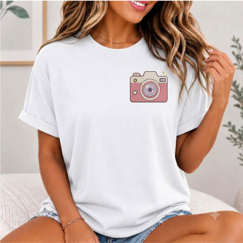 Cute Pink Camera Embroidery Design – Retro Photography Camera Machine Embroidery File, 9 Sizes Embroidery/Applique DESIGNS PatternFeed8 